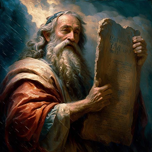 Bible Art - Moses Ten Commandments