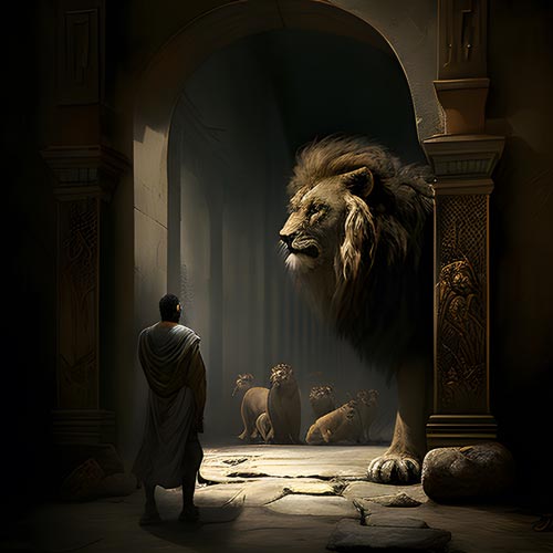 Bible Art - Daniel Lions Den