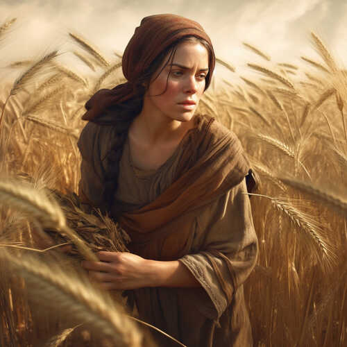 Bible Art - Ruth gleaning in the fields
